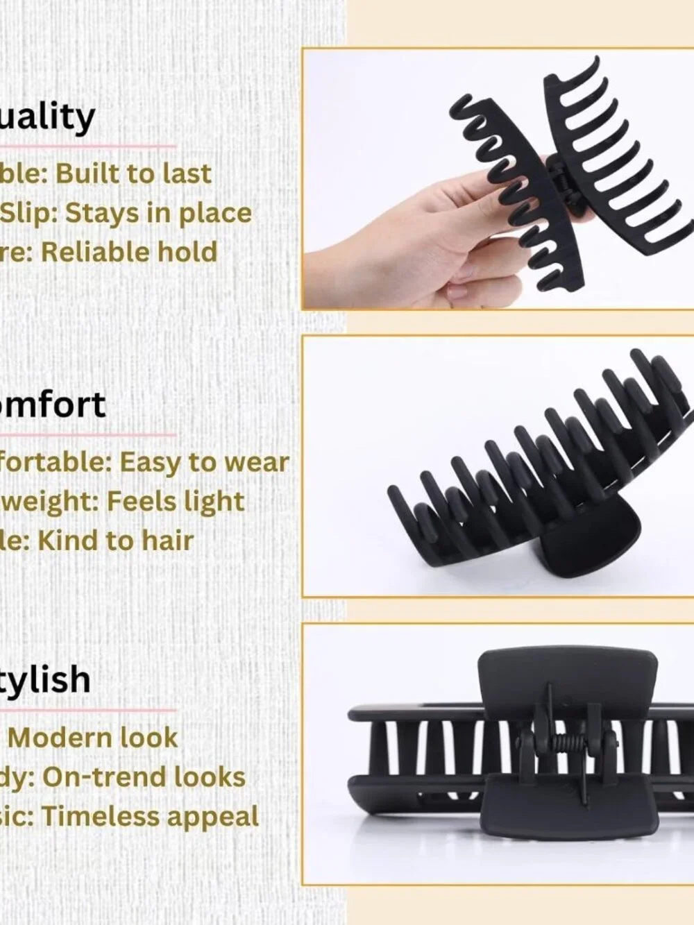 Hair Clips for Women 4.3 Inch Large Hair Claw Clips for Women Thin Thick Curly H